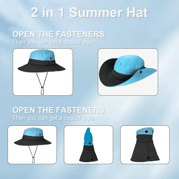 Lisslune | Foldable Sun Hat, UV Protection Fisherman Style with Adjustable Strap