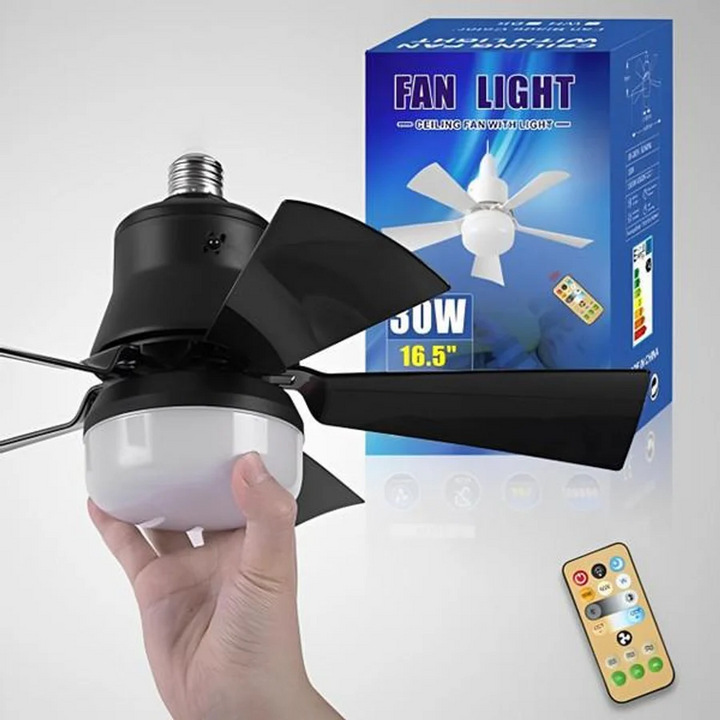 Lisslune | Ceiling Light Fan with LED, E27 Socket Mount with Remote Control