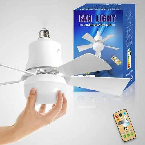 Lisslune | Ceiling Light Fan with LED, E27 Socket Mount with Remote Control
