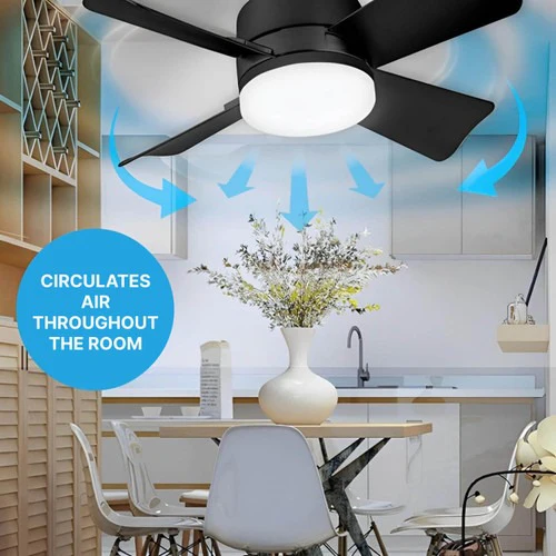 Lisslune | Ceiling Light Fan with LED, E27 Socket Mount with Remote Control