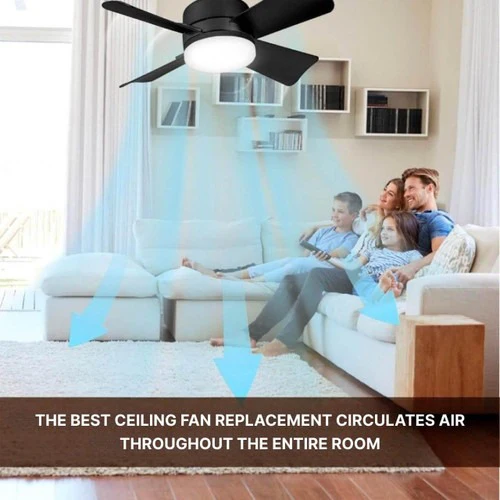 Lisslune | Ceiling Light Fan with LED, E27 Socket Mount with Remote Control