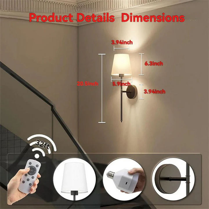 Lisslune | Wireless Wall Lights, Pack of 2