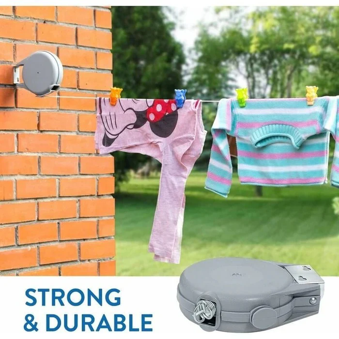 Lisslune | Retractable Washing Line with Swivel Wall Mount