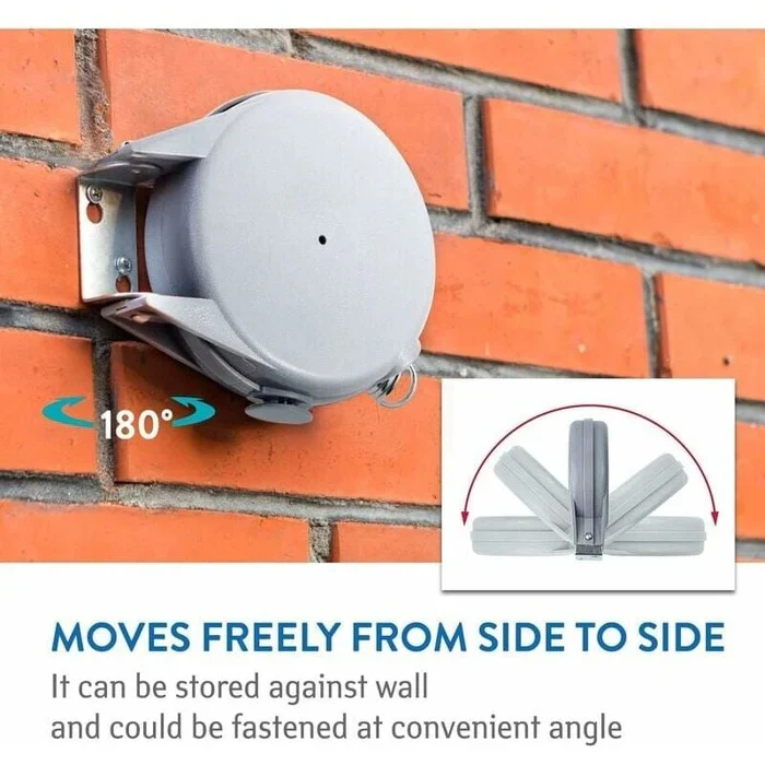 Lisslune | Retractable Washing Line with Swivel Wall Mount