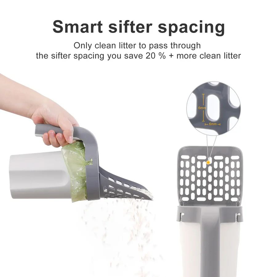 Lisslune | All in One Cat Litter Scoop, Gray