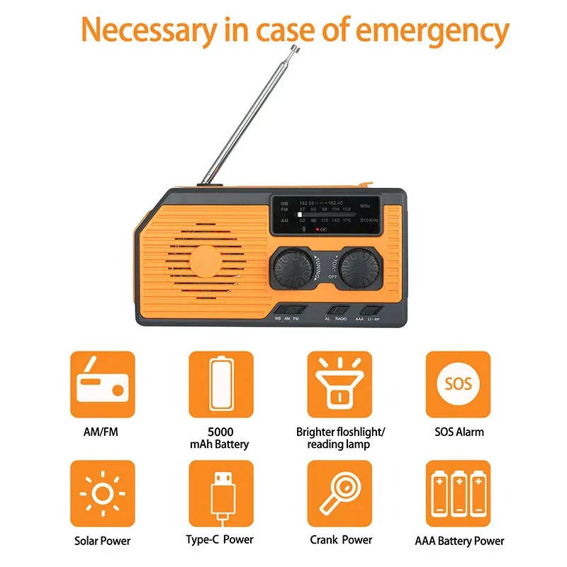 Lisslune | Solar Hand Crank Emergency Radio