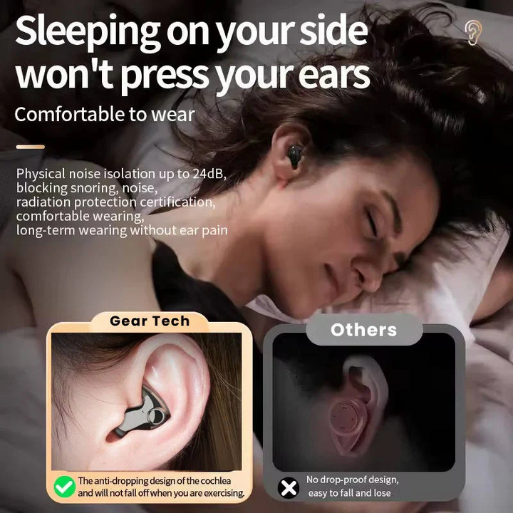 Lisslune | Earbuds for Sleeping, Lightweight, Slim Design for Night-time Comfort