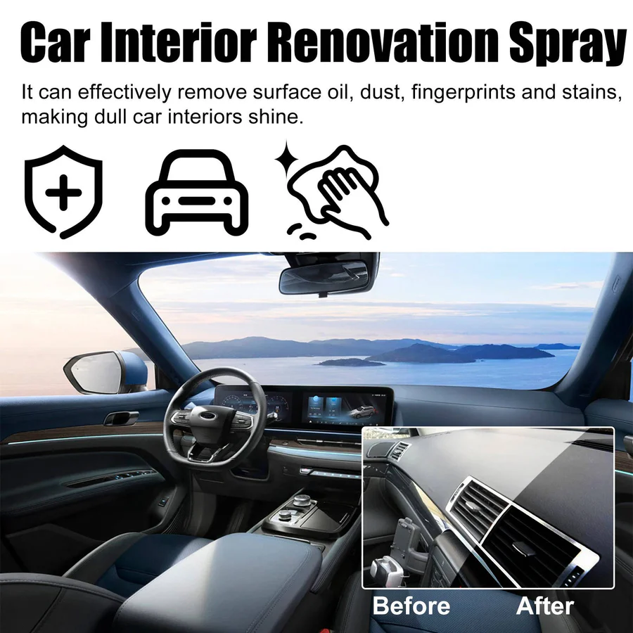 Lisslune | Car Interior Cleaner Spray, Multi-Surface Formula with UV Protection