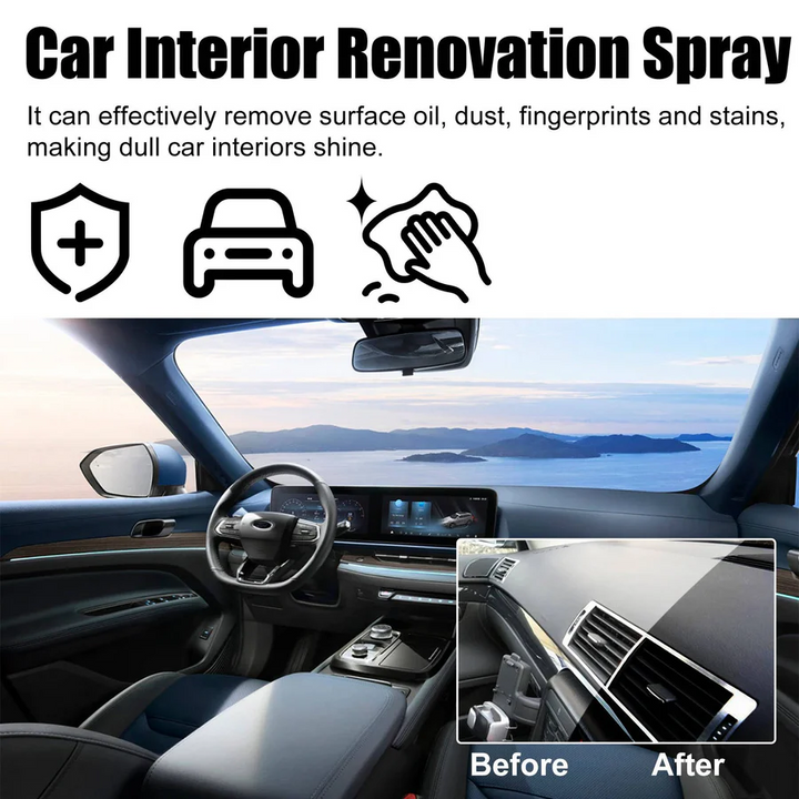 Lisslune | Car Interior Cleaner Spray, Multi-Surface Formula with UV Protection