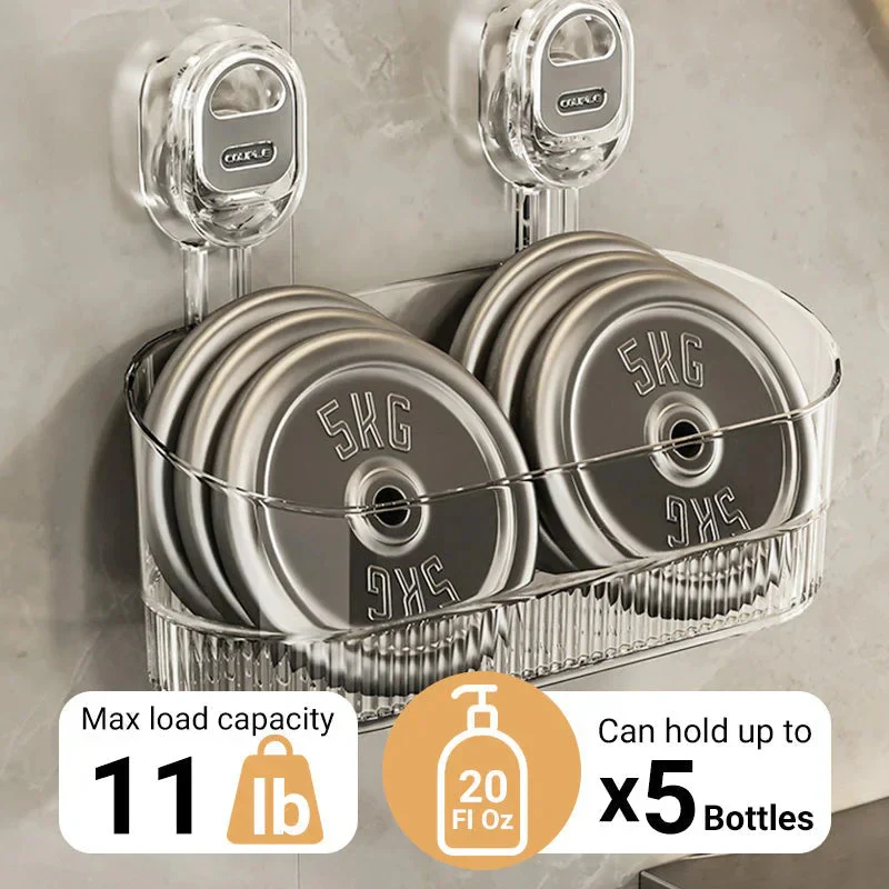 Lisslune | Multipurpose Suction Cup Bathroom Storage Rack with 11lbs Capacity