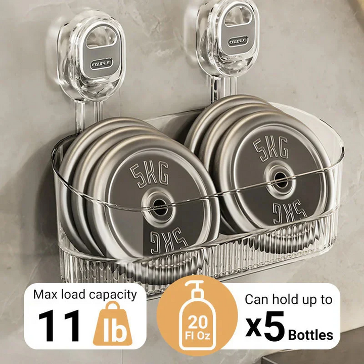 Lisslune | Multipurpose Suction Cup Bathroom Storage Rack with 11lbs Capacity
