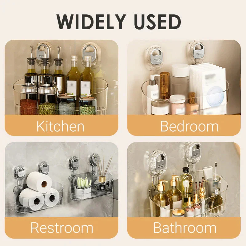 Lisslune | Multipurpose Suction Cup Bathroom Storage Rack with 11lbs Capacity