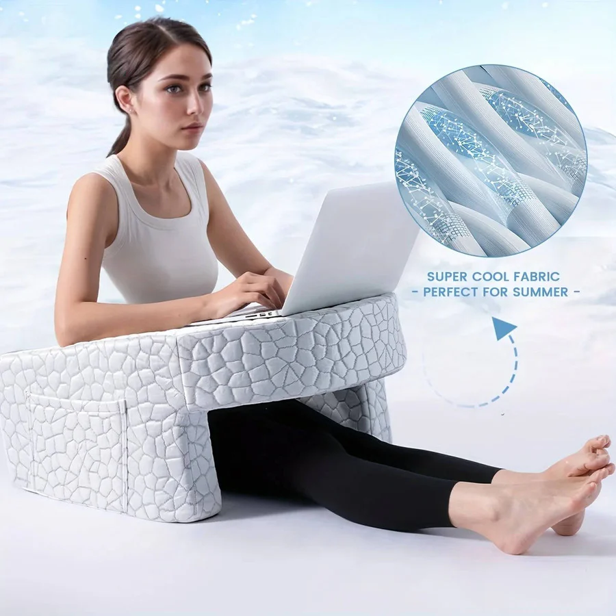 Lisslune | Reading Pillow for Bed, Memory Foam with Washable Cover