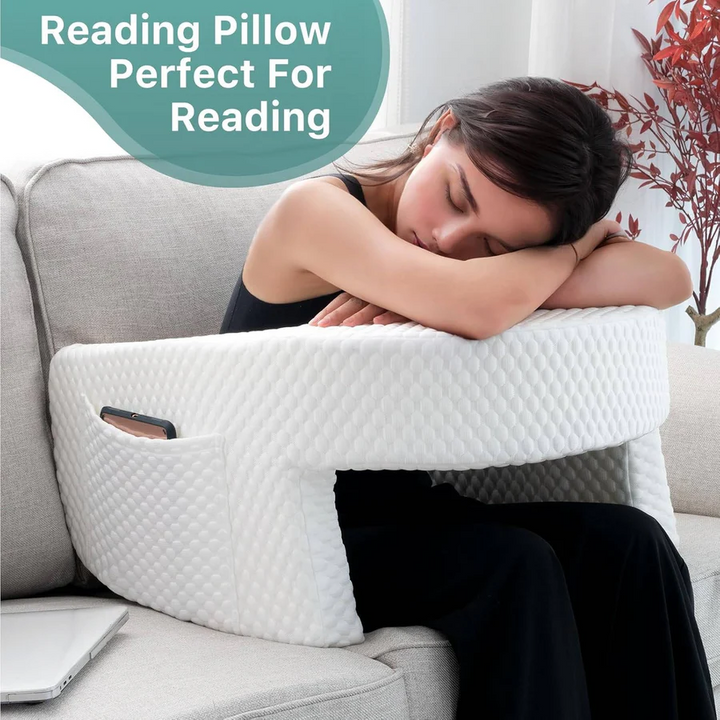 Lisslune | Reading Pillow for Bed, Memory Foam with Washable Cover