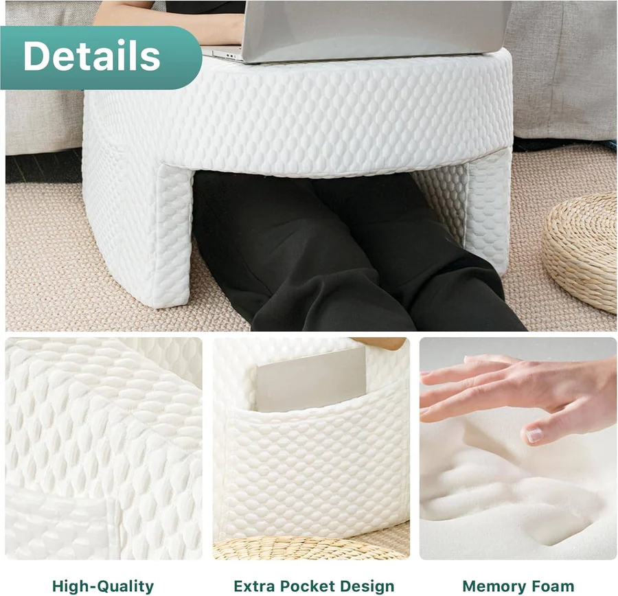 Lisslune | Reading Pillow for Bed, Memory Foam with Washable Cover