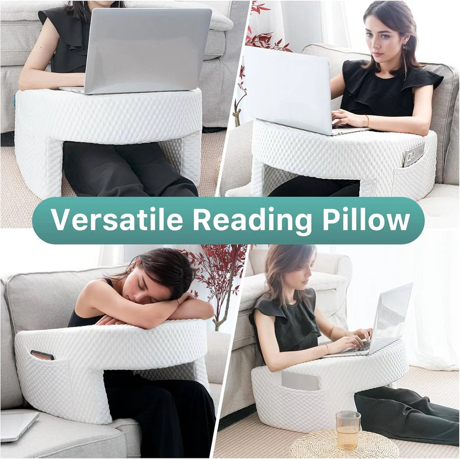 Lisslune | Reading Pillow for Bed, Memory Foam with Washable Cover