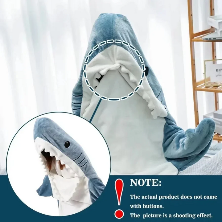 Lisslune | Cozy Shark Hooded Flannel Blanket