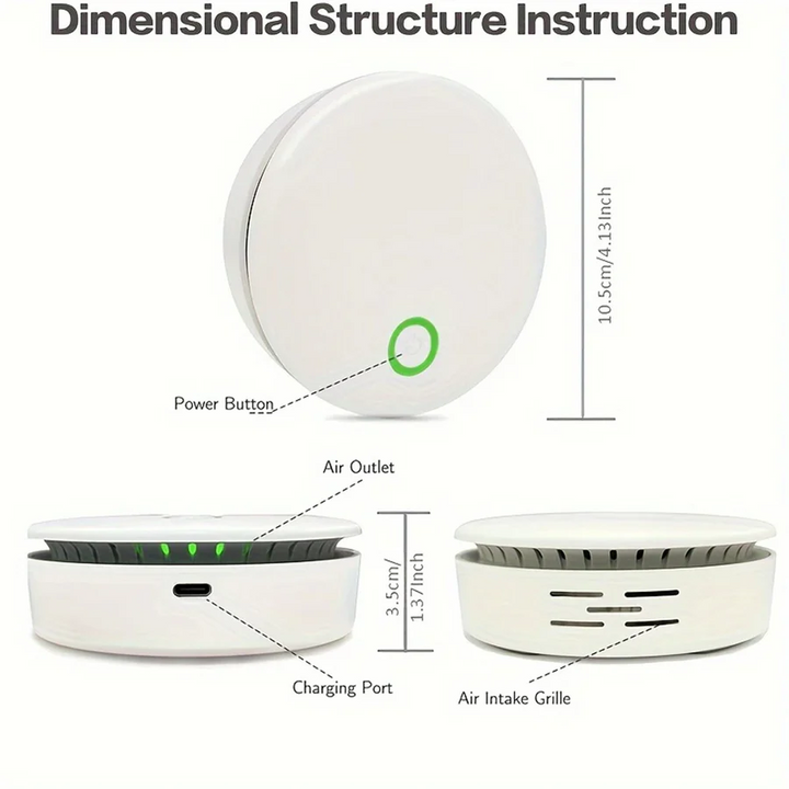 Lisslune | Mini Compact Air Purifier & Odor Eliminator