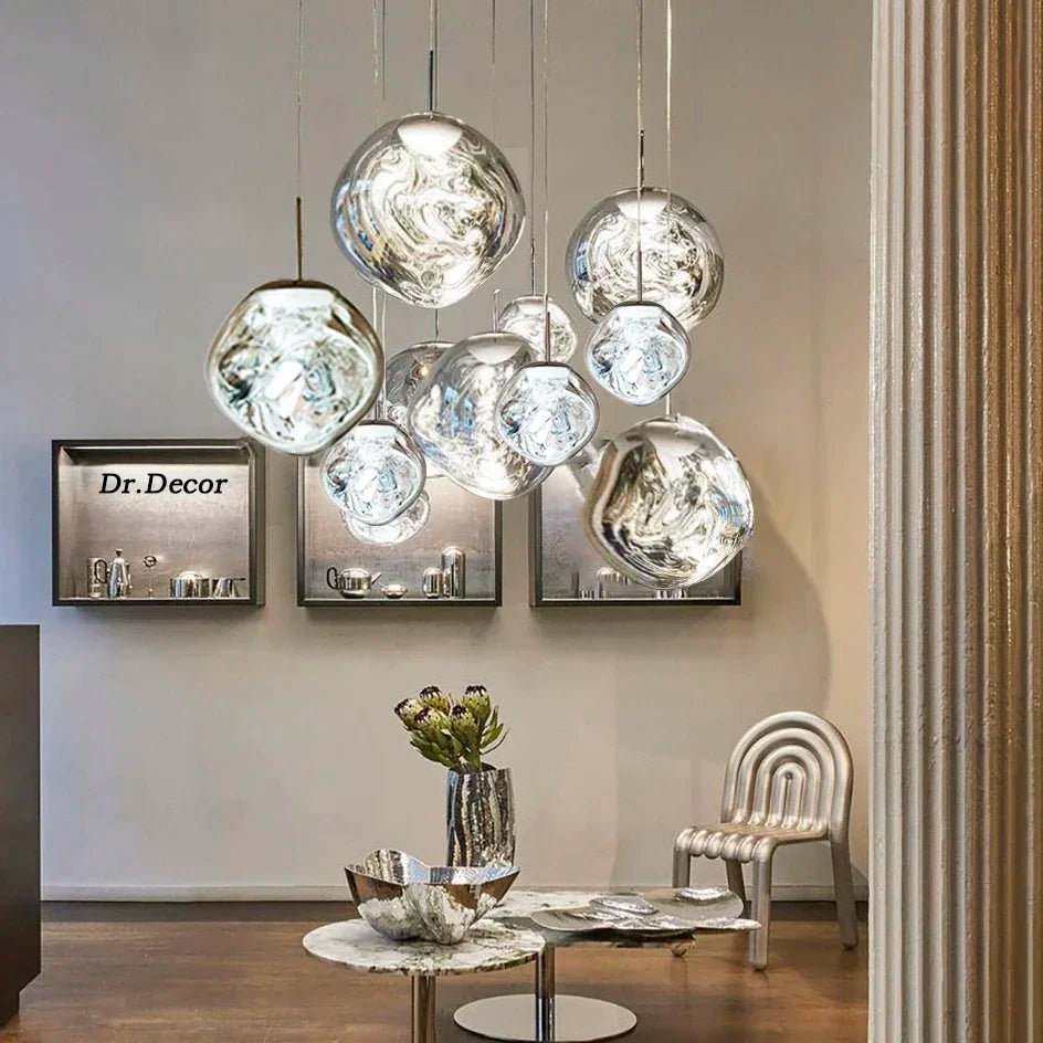 Lisslune | NordicGlow – Elegant Glass Pendant Light | Modern Scandinavian Ceiling Lamp