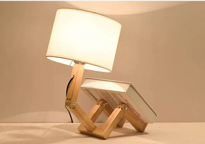 Lisslune | Wooden Table Lamp with Book Holder – Modern Design for Your Home