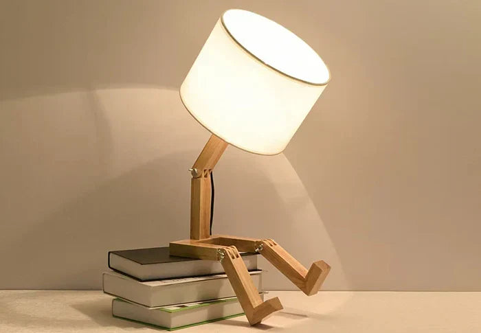 Lisslune | Wooden Table Lamp with Book Holder – Modern Design for Your Home