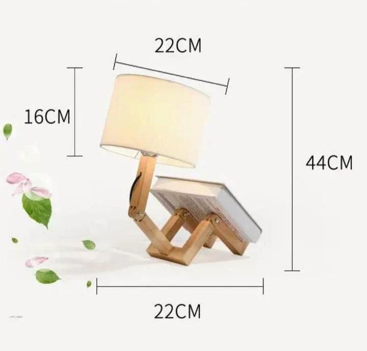 Lisslune | Wooden Table Lamp with Book Holder – Modern Design for Your Home