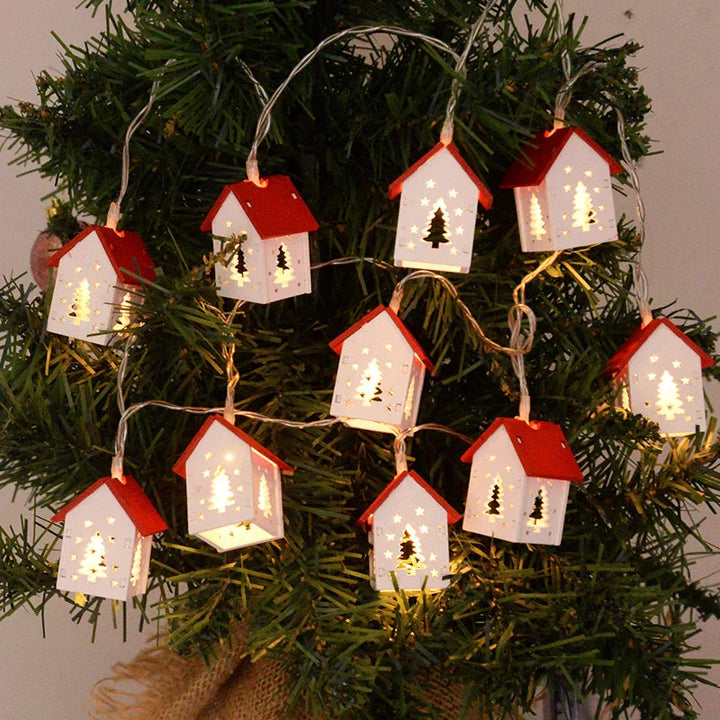 Lisslune | Wooden Christmas houses with LED lighting for festive decoration