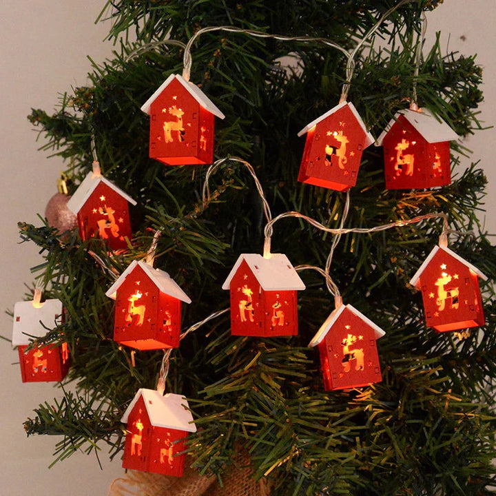 Lisslune | Wooden Christmas houses with LED lighting for festive decoration
