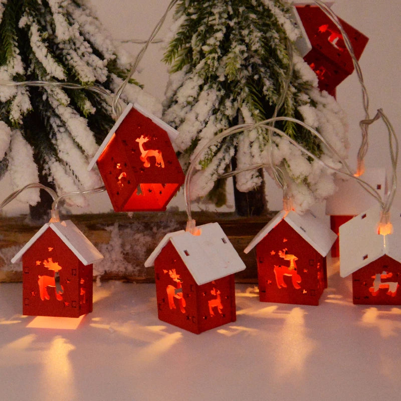Lisslune | LED Christmas Houses Made of Wood with Festive Lighting