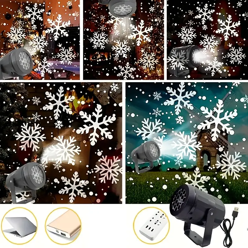Lisslune | Magic Snowflakes Christmas Projector – LED light show for indoor and outdoor