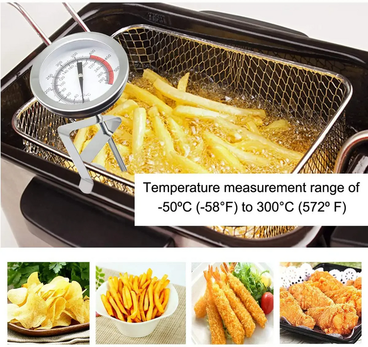 Lisslune | Stainless Steel Deep Fry Thermometer with Long Probe
