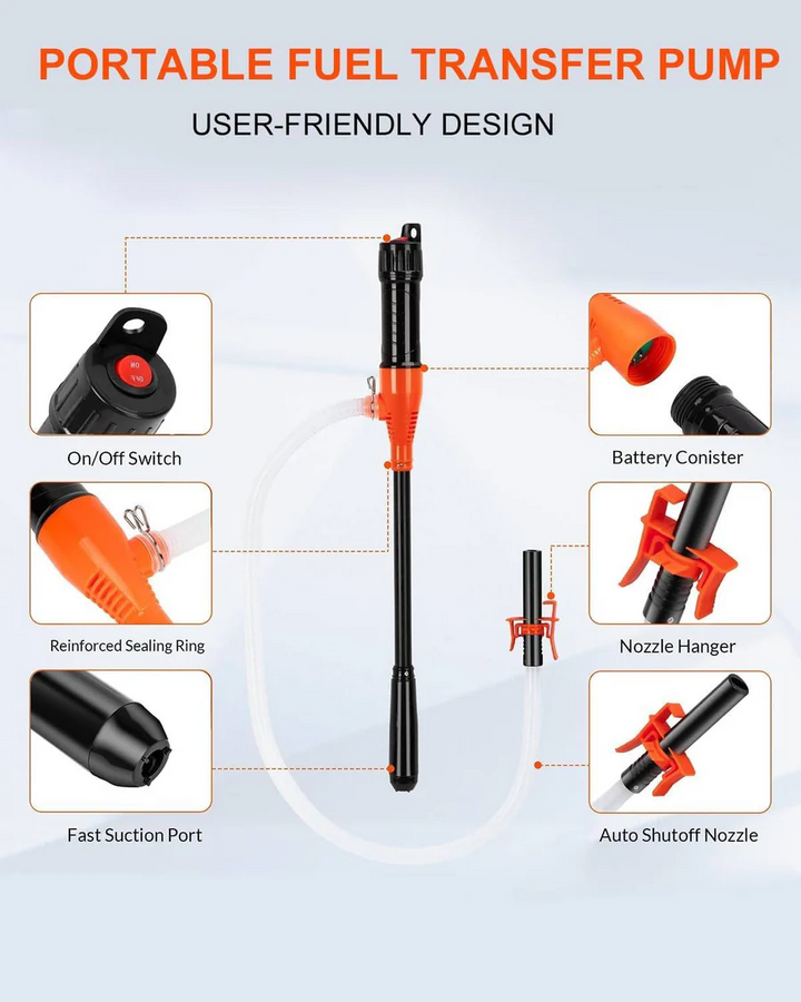 Lisslune | Portable Electric Siphon Pump, Battery Powered Liquid Transfer Tool