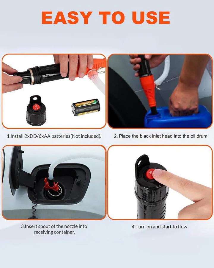 Lisslune | Portable Electric Siphon Pump, Battery Powered Liquid Transfer Tool