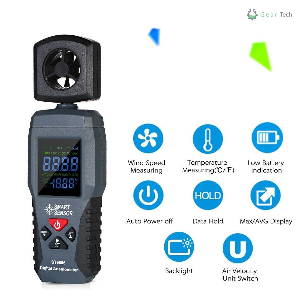 Lisslune | Digital LCD Portable Wind Speed Measuring - Air Velocity Meter