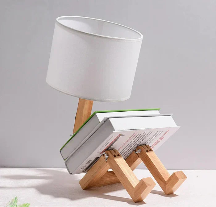 Lisslune | Wooden Table Lamp with Book Holder – Modern Design for Your Home