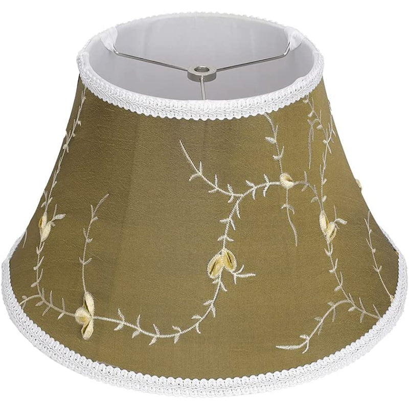 Lisslune | Medium lampshade, barrel fabric lampshade for table lamp and floor lamp, 7x13x7.8 inches, natural ventilated linen, handmade, spider (white)
