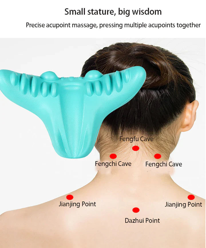 Lisslune | Neck and Shoulder Stretch – Cervical Traction Pillow for Spinal Alignment and Massage