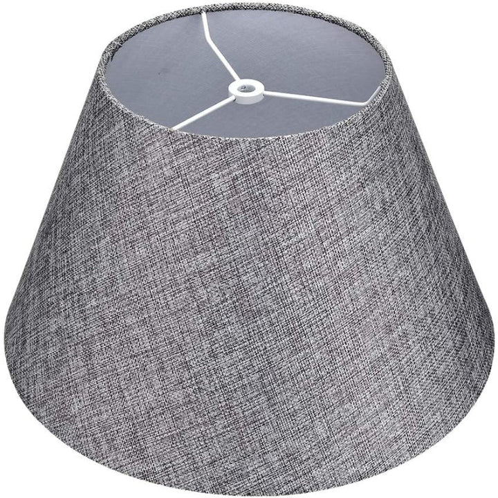 Lisslune | Medium lampshade, barrel fabric lampshade for table lamp and floor lamp, 7x13x7.8 inches, natural ventilated linen, handmade, spider (white)