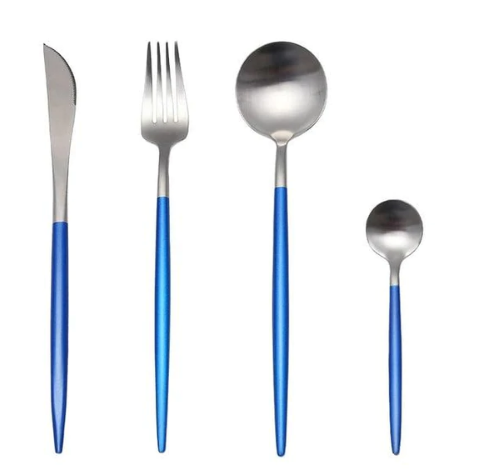 Lisslune | LUXURIOUS STAINLESS STEEL 24-PIECE GOLD-SILVER CUTLERY SET
