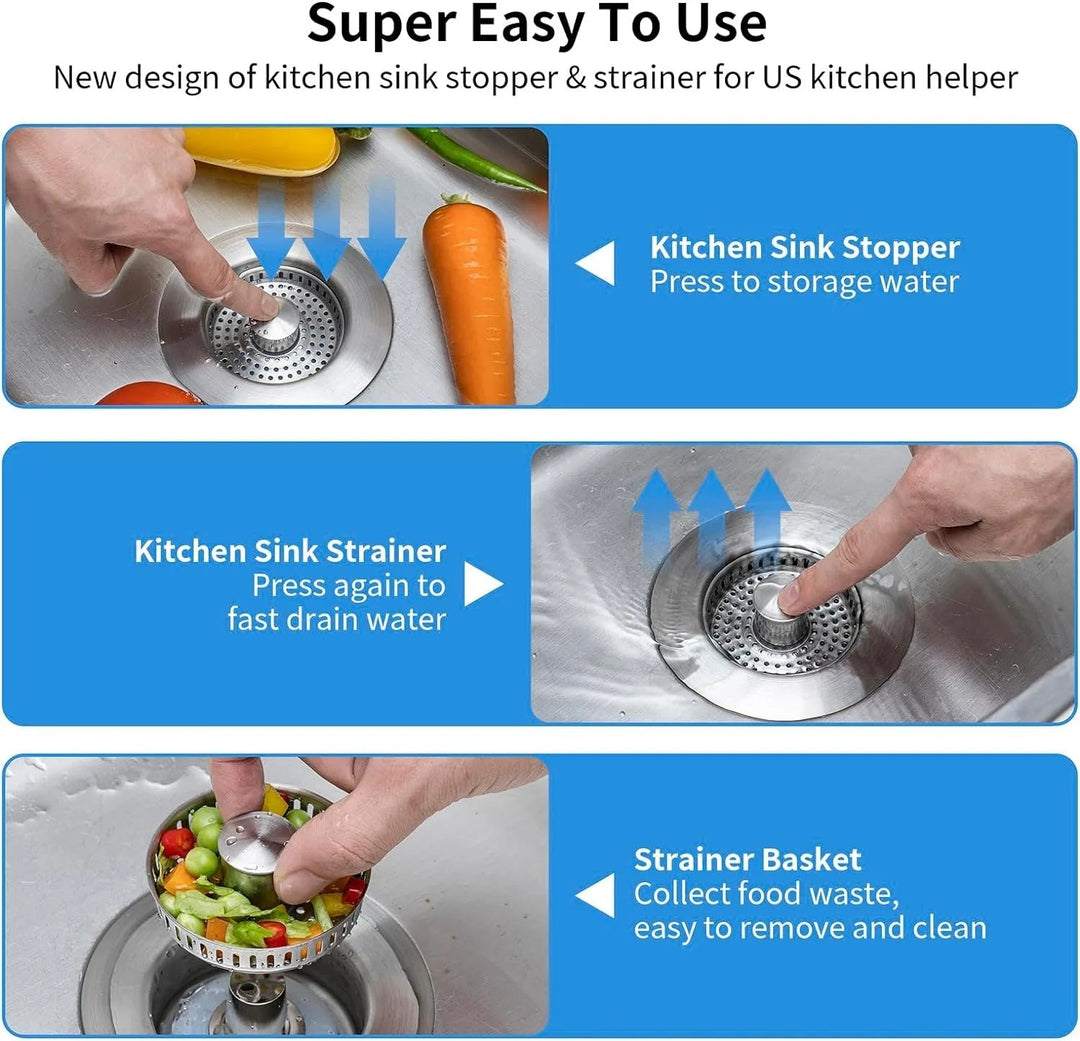 Lisslune | Stainless Steel Pop-Up No-Odor Drain Filter