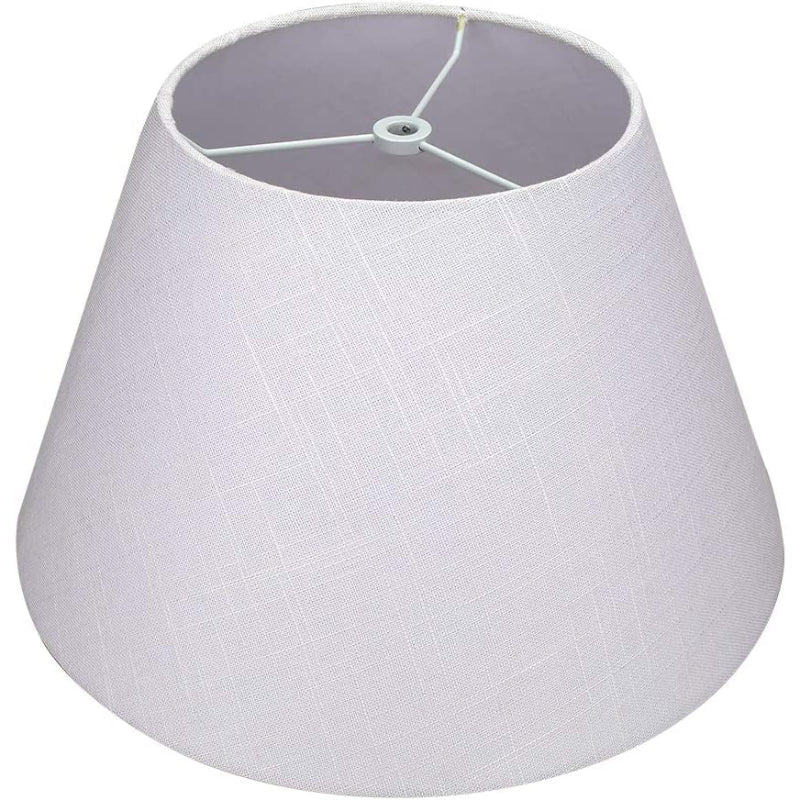 Lisslune | Medium lampshade, barrel fabric lampshade for table lamp and floor lamp, 7x13x7.8 inches, natural ventilated linen, handmade, spider (white)