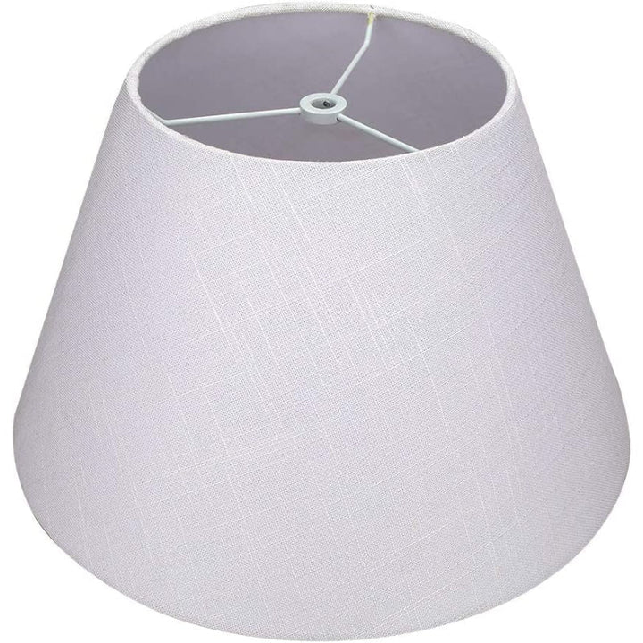 Lisslune | Medium lampshade, barrel fabric lampshade for table lamp and floor lamp, 7x13x7.8 inches, natural ventilated linen, handmade, spider (white)