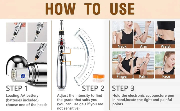 Lisslune | Electronic Acupuncture Pen | Meridian Massage Device for Pain Relief