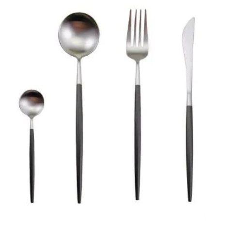 Lisslune | LUXURIOUS STAINLESS STEEL 24-PIECE GOLD-SILVER CUTLERY SET