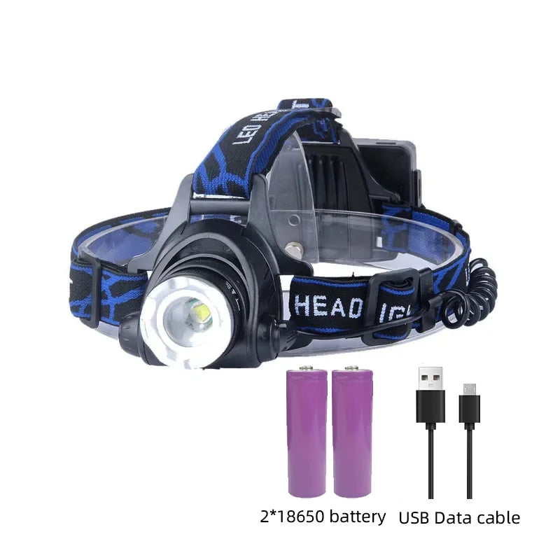 Lisslune | Powerful Waterproof LED Headlamp with Zoom & Rechargeable Battery – Outdoor Adventure Light