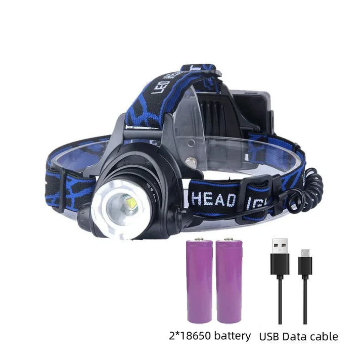 Lisslune | Powerful Waterproof LED Headlamp with Zoom & Rechargeable Battery – Outdoor Adventure Light