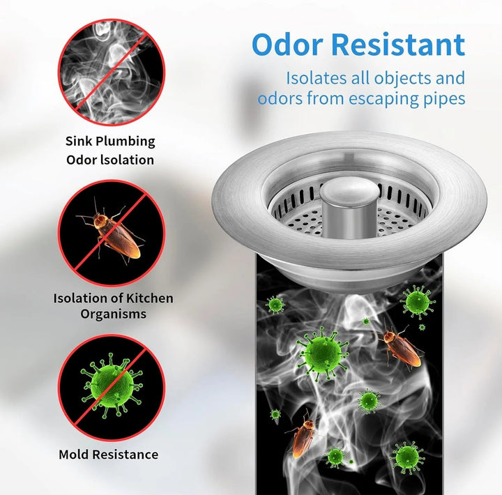 Lisslune | Stainless Steel Pop-Up No-Odor Drain Filter