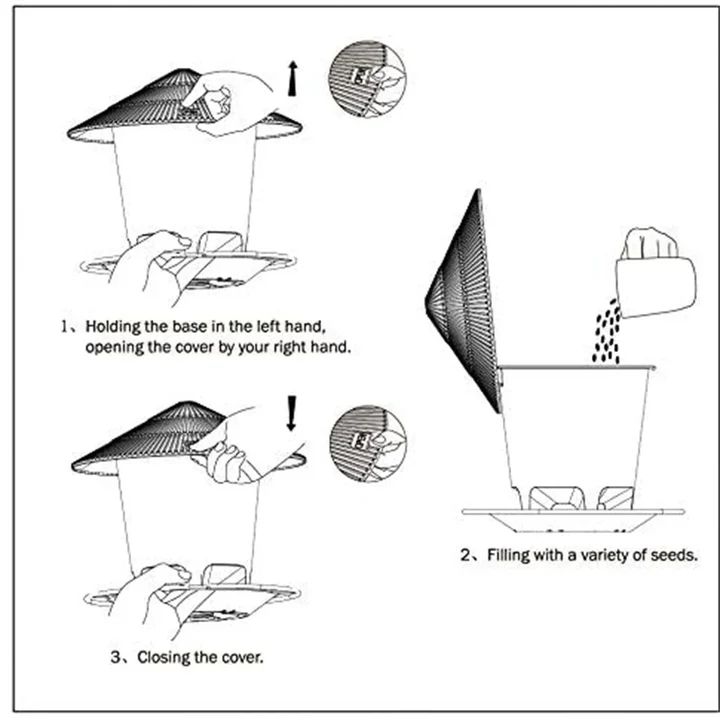 Lisslune | Hanging Bird Feeder with Automatic Seed Dispenser