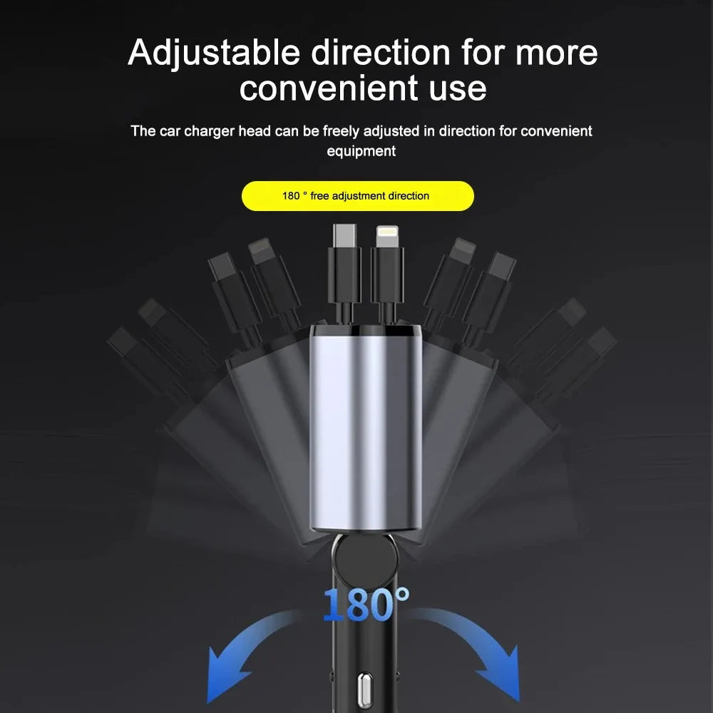 Lisslune | Foldable Car Charger with USB-C and USB-A – 120W Fast Charging