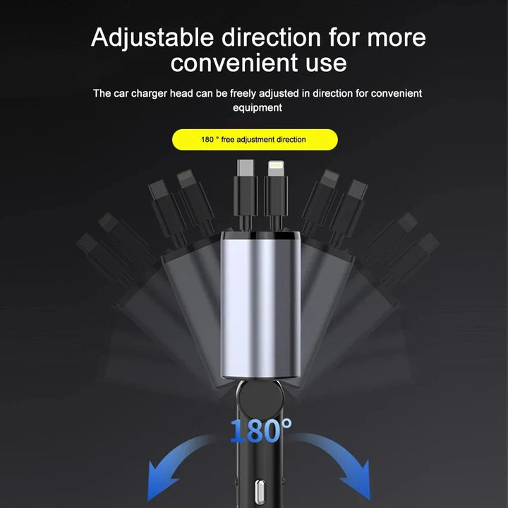 Lisslune | Foldable Car Charger with USB-C and USB-A – 120W Fast Charging